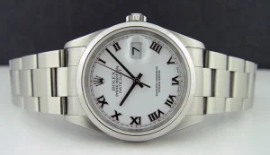 Men's Watches | Dress Watches | Sant Blanc ROLEX Men's 36mm Stainless Steel Datejust White Roman Dial Oyster Band Model 16200