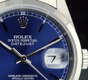 Men's Watches | Dress Watches | Sant Blanc ROLEX Men's 36mm Stainless Steel Datejust Blue Stick Dial Model 16200