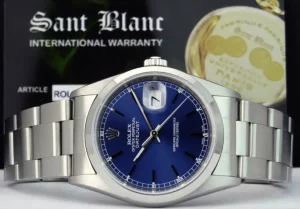 Men's Watches | Dress Watches | Sant Blanc ROLEX Men's 36mm Stainless Steel Datejust Blue Stick Dial Model 16200