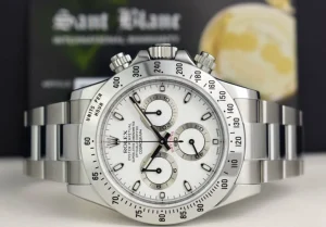 Sports Watches | Men's Watches | Sant Blanc ROLEX Mens 40mm Stainless Steel Daytona White Index Dial Fat Clasp Model 116520
