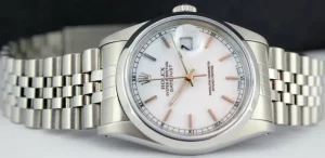 Men's Watches | Dress Watches | Sant Blanc ROLEX Men's 36mm Stainless Steel Datejust White Stick Dial Model 16200