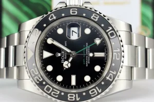 Pilots Professional Watches | Sant Blanc ROLEX Mens 40mm Stainless Steel GMT Master II Black Dial Model 116710LN