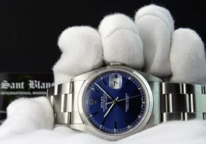 Men's Watches | Dress Watches | Sant Blanc ROLEX Men's 36mm Stainless Steel Datejust Blue Stick Dial Model 16200