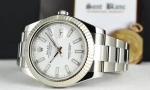Men's Watches | Dress Watches | Sant Blanc ROLEX Mens 41mm White Gold & Stainless Steel DateJust II White Index Dial Model 116334