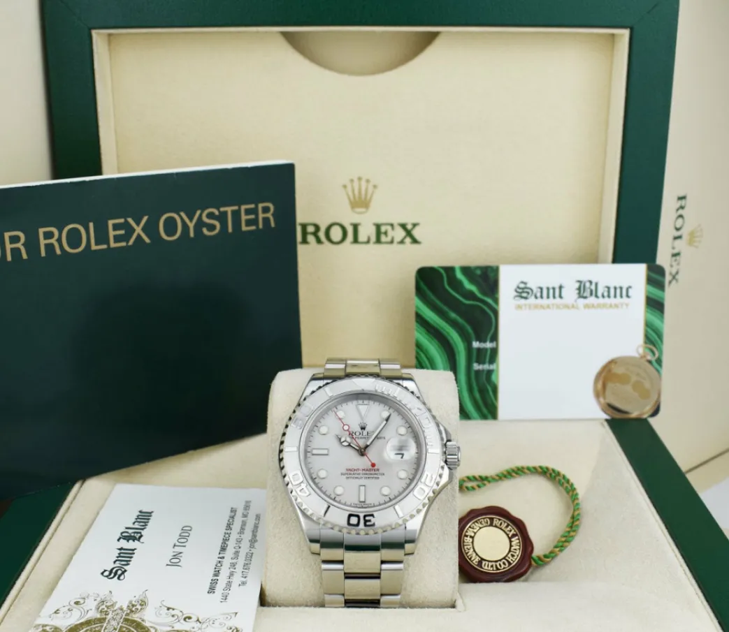 rolex_mens_platinum__stai_0.webp Yachting Professional Watches | Sant Blanc ROLEX Mens Platinum & Stainless Steel YachtMaster Platinum Dial Model 16622