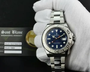 Yachting Professional Watches | Sports Watches | Sant Blanc Rolex Mens Platinum & Stainless Steel YachtMaster Blue Index Dial Model 116622