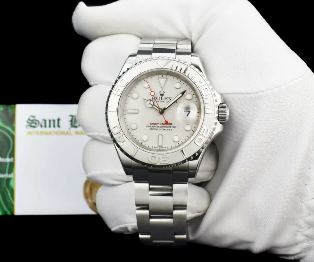 rolex_mens_platinum__stai_1.webp Yachting Professional Watches | Sant Blanc ROLEX Mens Platinum & Stainless Steel YachtMaster Platinum Dial Model 16622