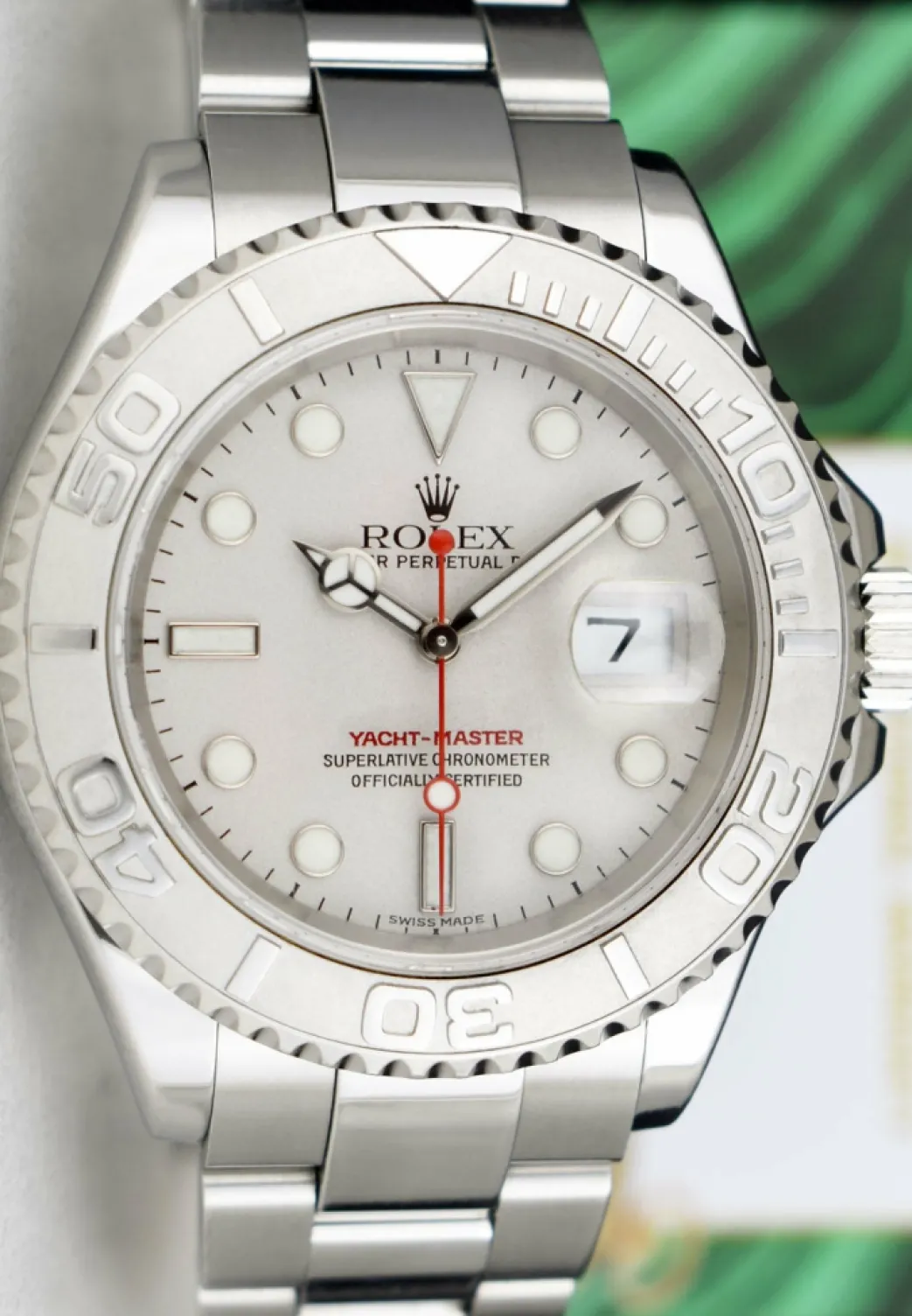 rolex_mens_platinum__stai_2.webp Yachting Professional Watches | Sant Blanc ROLEX Mens Platinum & Stainless Steel YachtMaster Platinum Dial Model 16622