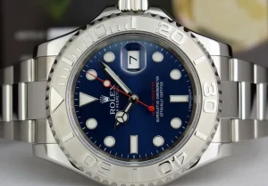 Yachting Professional Watches | Sports Watches | Sant Blanc Rolex Mens Platinum & Stainless Steel YachtMaster Blue Index Dial Model 116622