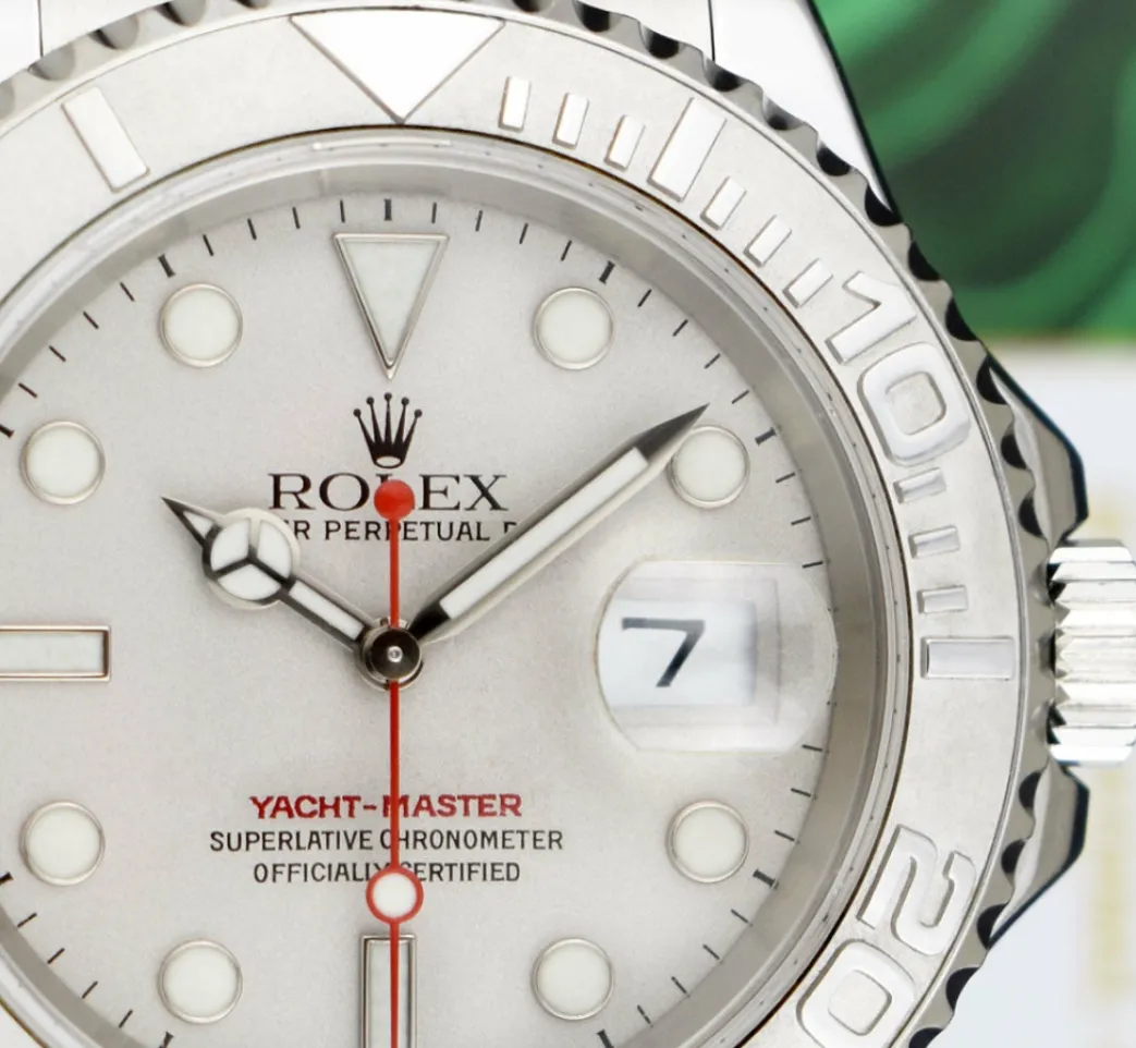 rolex_mens_platinum__stai_6.webp Yachting Professional Watches | Sant Blanc ROLEX Mens Platinum & Stainless Steel YachtMaster Platinum Dial Model 16622