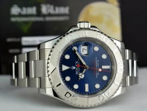 Yachting Professional Watches | Sports Watches | Sant Blanc Rolex Mens Platinum & Stainless Steel YachtMaster Blue Index Dial Model 116622
