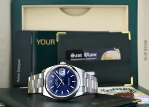 Men's Watches | Dress Watches | Sant Blanc ROLEX Mens Stainless Steel DateJust 36 Blue Index Dial Oyster Band Model 116200