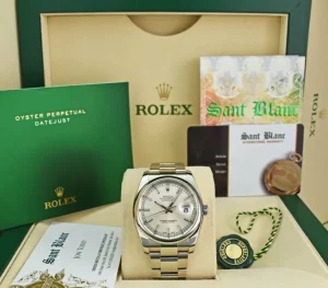 Men's Watches | Dress Watches | Sant Blanc ROLEX Mens Stainless Steel DateJust 36 Silver Index Dial Oyster Band Model 116200