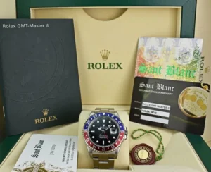 Men's Watches | Pilots Professional Watches | Sant Blanc ROLEX Mens Stainless Steel GMT Master II Blue Red "Pepsi" SEL Model 16710