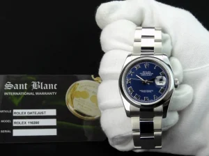 Men's Watches | Dress Watches | Sant Blanc ROLEX Mens Stainless Steel DateJust 36 Blue Roman Dial Oyster Band Model 116200