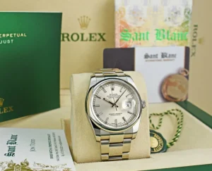 Men's Watches | Dress Watches | Sant Blanc ROLEX Mens Stainless Steel DateJust 36 Silver Index Dial Oyster Band Model 116200