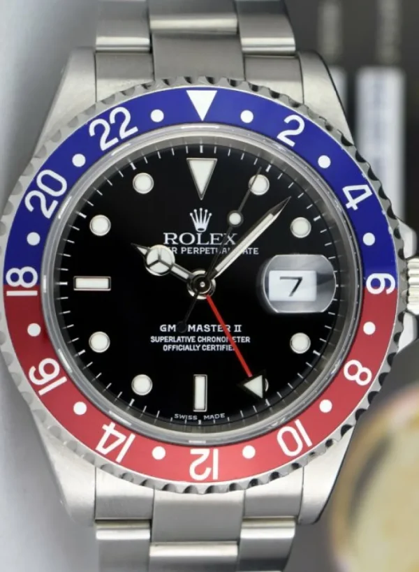 Men's Watches | Pilots Professional Watches | Sant Blanc ROLEX Mens Stainless Steel GMT Master II Blue Red 
