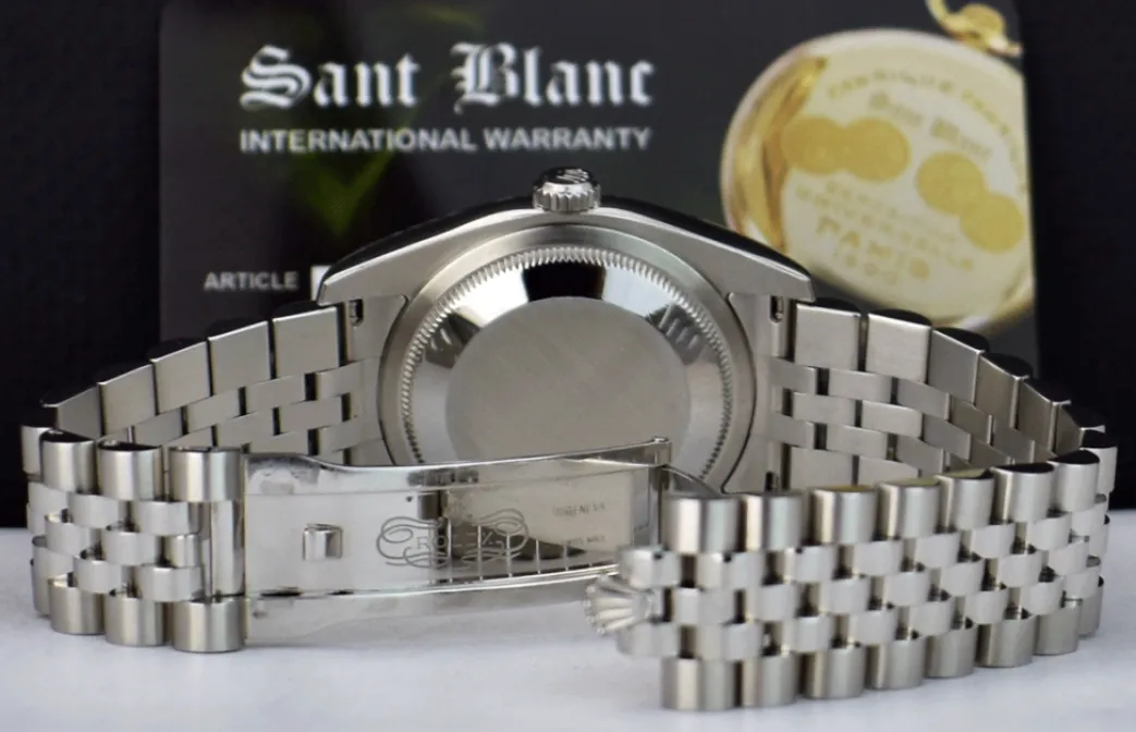 rolex_mens_stainless_stee_2-9.webp Men's Watches | Dress Watches | Sant Blanc ROLEX Mens Stainless Steel Datejust 36 Black Index Dial Jubilee Band Model 116200