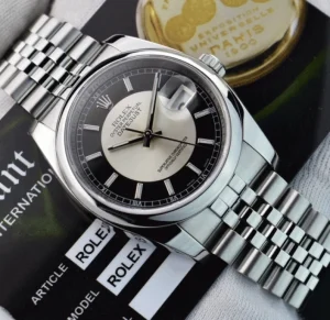 Men's Watches | Dress Watches | Sant Blanc ROLEX Mens Stainless Steel Datejust 36 Black BulIseye Dial Jubilee Band Model 116200