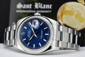 Men's Watches | Dress Watches | Sant Blanc ROLEX Mens Stainless Steel DateJust 36 Blue Index Dial Oyster Band Model 116200