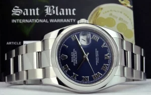 Men's Watches | Dress Watches | Sant Blanc ROLEX Mens Stainless Steel DateJust 36 Blue Roman Dial Oyster Band Model 116200