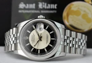 Men's Watches | Dress Watches | Sant Blanc ROLEX Mens Stainless Steel Datejust 36 Black BulIseye Dial Jubilee Band Model 116200