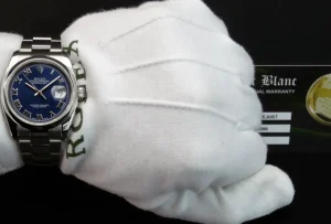 Men's Watches | Dress Watches | Sant Blanc ROLEX Mens Stainless Steel DateJust 36 Blue Roman Dial Oyster Band Model 116200