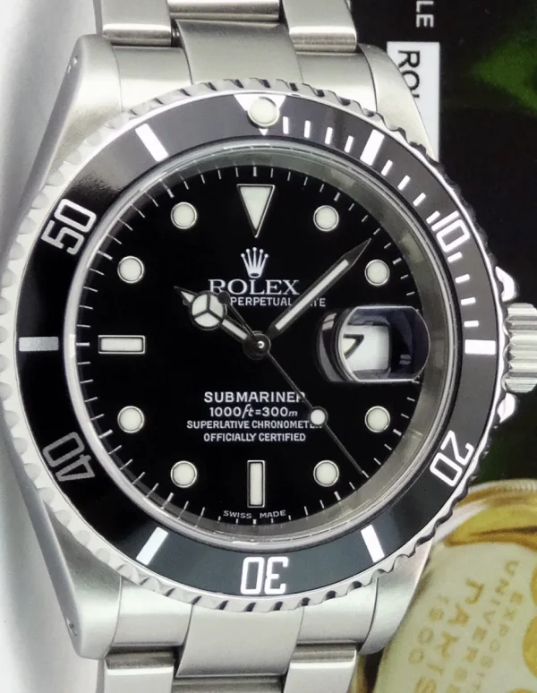 Diving Professional Watches | Sports Watches | Sant Blanc ROLEX Mens Stainless Steel Submariner Black Index Dial SEL Model 16610