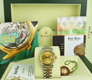 Ladies Watches | Dress Watches | Sant Blanc ROLEX MidSize 18kt Gold & Stainless Steel Datejust Champagne Diamond Dial Model 68273
