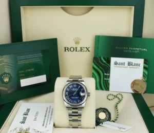 Dress Watches | Sant Blanc ROLEX MidSize Stainless Steel Datejust 31 Blue Roman 2023 with Card Model 278240