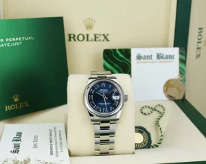 Dress Watches | Sant Blanc ROLEX MidSize Stainless Steel Datejust 31 Blue Roman 2023 with Card Model 278240