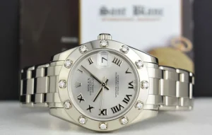 The Masterpiece | Sant Blanc ROLEX Midsize White Gold Pearlmaster Datejust Silver Roman Card Model 81319