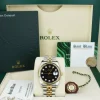 Dress Watches | Sant Blanc ROLEX 36mm 18kt Gold & Stainless Steel DateJust Black Diamond Custom Bezel Model 116233
