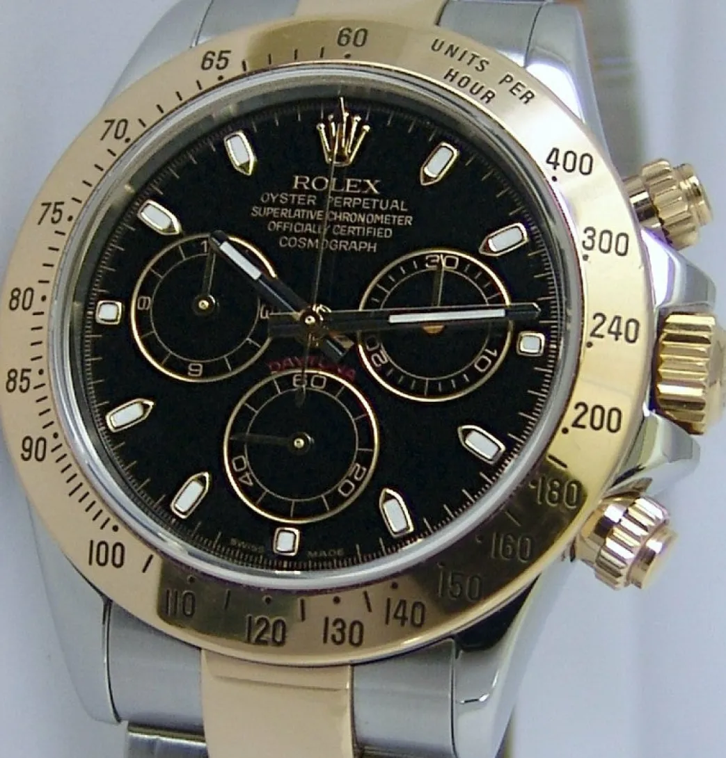 rolex_mm_kt_gold__stainle_0-21.webp Sports Watches | Men's Watches | Sant Blanc ROLEX 40mm 18kt Gold & Stainless Steel Daytona Black Index Dial Model 116523