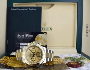 Sports Watches | Racing Professional Watches | Sant Blanc ROLEX 40mm 18kt Gold & Stainless Steel Daytona Champagne Diamond Dial Model 116523