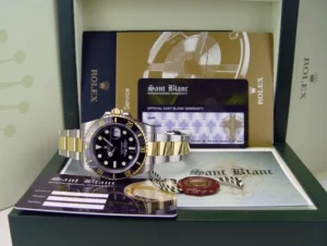 Diving Professional Watches | Men's Watches | Sant Blanc ROLEX 40mm 18kt Gold & Stainless Submariner Black Ceramic Model 116613
