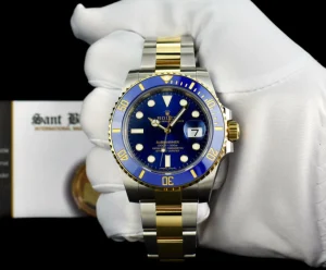 Sports Watches | Men's Watches | Sant Blanc ROLEX 40mm 18kt Gold & Stainless Steel Submariner Blue Dial Ceramic Bezel Model 116613LB