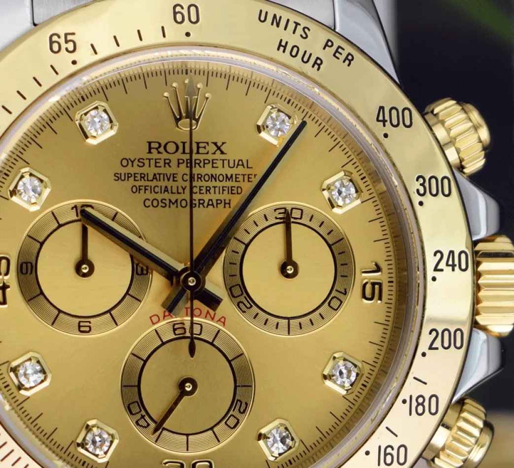 rolex_mm_kt_gold__stainle_10-3.webp Sports Watches | Racing Professional Watches | Sant Blanc ROLEX 40mm 18kt Gold & Stainless Steel Daytona Champagne Diamond Dial Model 116523