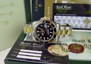 Diving Professional Watches | Men's Watches | Sant Blanc ROLEX 40mm 18kt Gold & Stainless Submariner Black Ceramic Model 116613