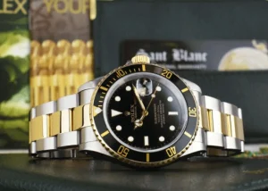 Diving Professional Watches | Men's Watches | Sant Blanc ROLEX 40mm 18kt Gold & Stainless Submariner Black Index Dial SEL Model 16613