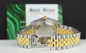 Dress Watches | Sant Blanc ROLEX 36mm 18kt Gold & Stainless Steel DateJust Black Diamond Custom Bezel Model 116233