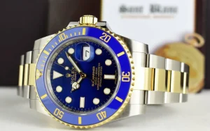 Sports Watches | Men's Watches | Sant Blanc ROLEX 40mm 18kt Gold & Stainless Steel Submariner Blue Dial Ceramic Bezel Model 116613LB