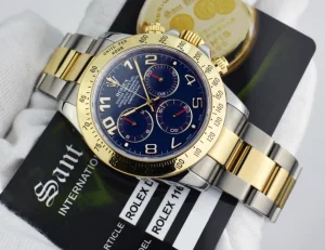 Sports Watches | Racing Professional Watches | Sant Blanc ROLEX 40mm 18kt Gold & Stainless Steel Daytona Blue Arabic 