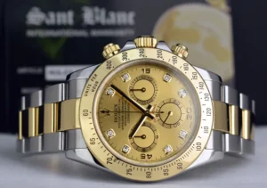 Sports Watches | Racing Professional Watches | Sant Blanc ROLEX 40mm 18kt Gold & Stainless Steel Daytona Champagne Diamond Dial Model 116523