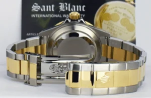 Diving Professional Watches | Men's Watches | Sant Blanc ROLEX 40mm 18kt Gold & Stainless Submariner Black Index Dial SEL Model 16613