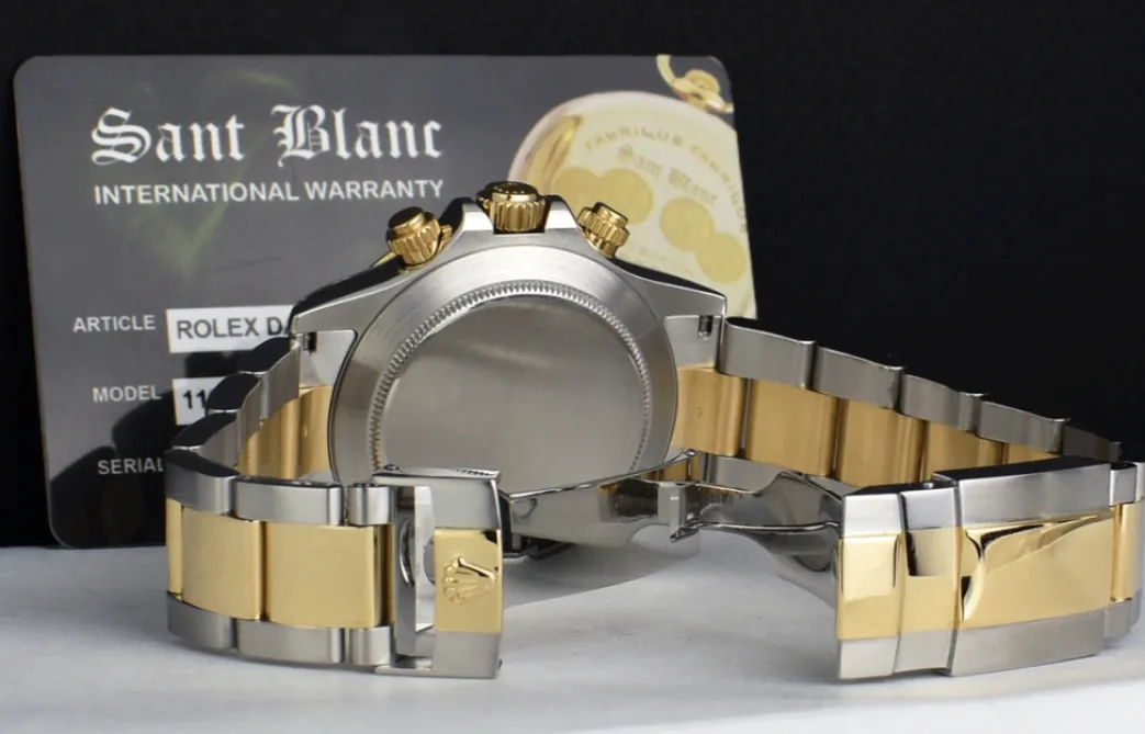 rolex_mm_kt_gold__stainle_8-11.webp Sports Watches | Racing Professional Watches | Sant Blanc ROLEX 40mm 18kt Gold & Stainless Steel Daytona Champagne Diamond Dial Model 116523