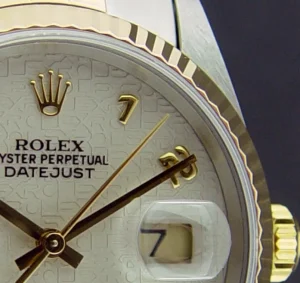 Men's Watches | Dress Watches | Sant Blanc ROLEX 36mm 18kt Gold & Stainless DateJust Ivory Jubilee Arabic Dial Jubilee Band Model 16233