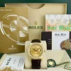 President Dress Watches | Sant Blanc ROLEX 36mm 18kt Gold Day Date Champagne Dial Diamond Bezel Model 118138