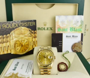 President Dress Watches | Sant Blanc ROLEX 36mm 18kt Gold Day Date President Champagne Diamond Model 18238