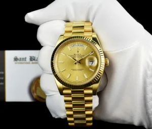 Men's Watches | President Dress Watches | Sant Blanc ROLEX 40mm 18kt Gold Day Date 40 President Champagne Index Dial Model 228238